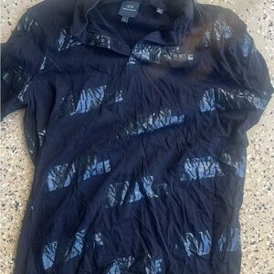 Armani Exchange Black Polo Shirt Sleek Design